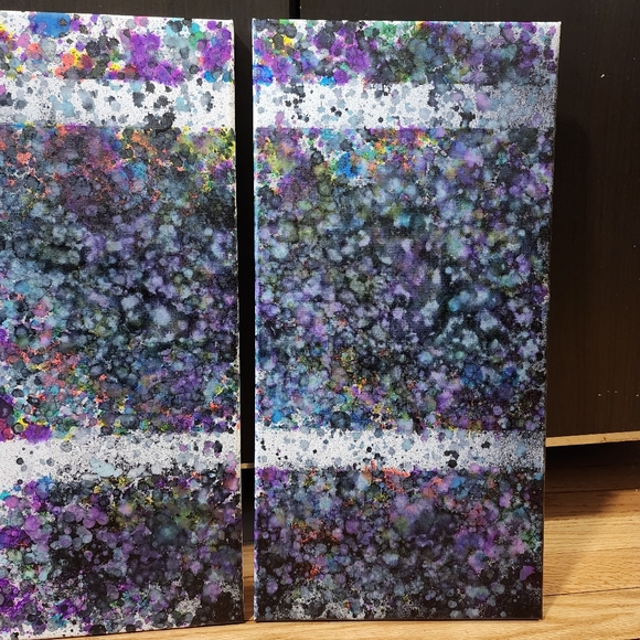 2 HANDCRAFTED Abstract Painting Artwork HANDPAINTED 10x20 Wall Art Decor Artwork - Picture 5 of 17